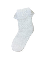 Baby Girl White Frill Bow Socks